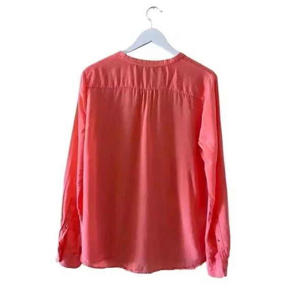 Zara Viscose Salmon Orange Button Down Collar Basic Minimalist SZ XL # 1214 - Picture 10 of 12